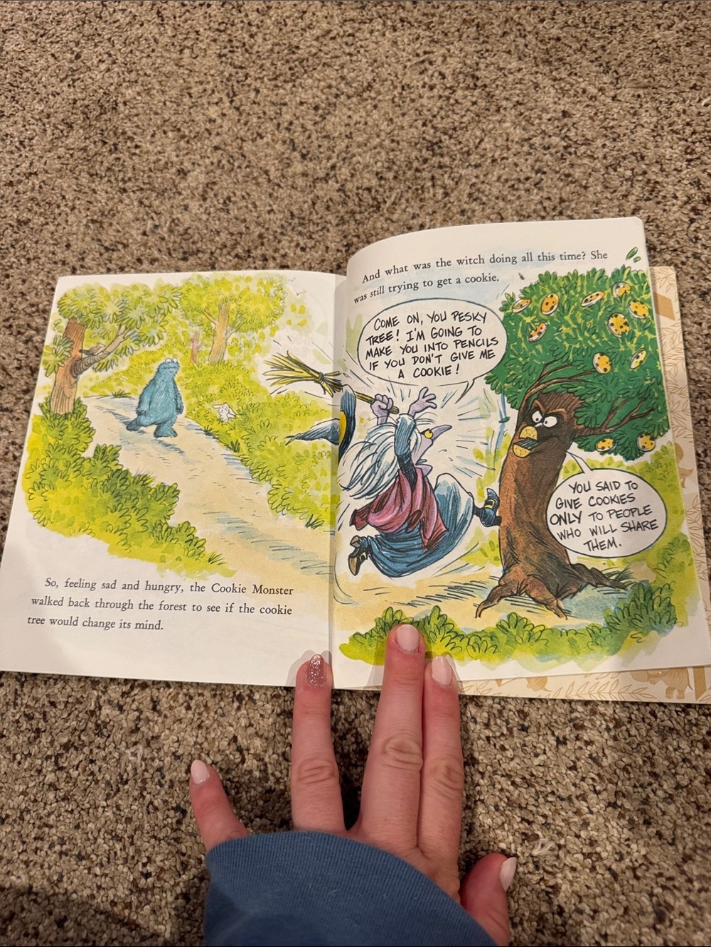 Sesame Street Cookie Monster and Cookie Tree Book - Blue, Green, Brown - Picture 5 of 7